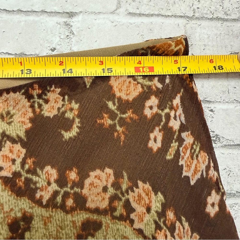Ralph Lauren Y2K Silk Brown Paisley A-Line Skirt - Picture 10 of 10